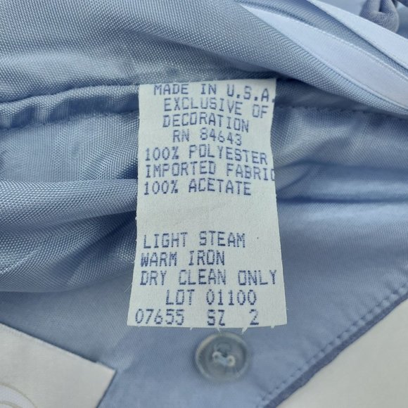 Vintage Watters and Watters Light Blue Strapless Chiffon Maxi Dress Size 2 - Picture 11 of 13